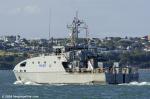 ID 14662 The Cook Islands Police Guardian-class patrol boat TE KUKUPA II (IMO 4734245) departs Auckland for home in Rarotonga after a stopover in NZ following her taking part in the Royal Australian Navy 125th...